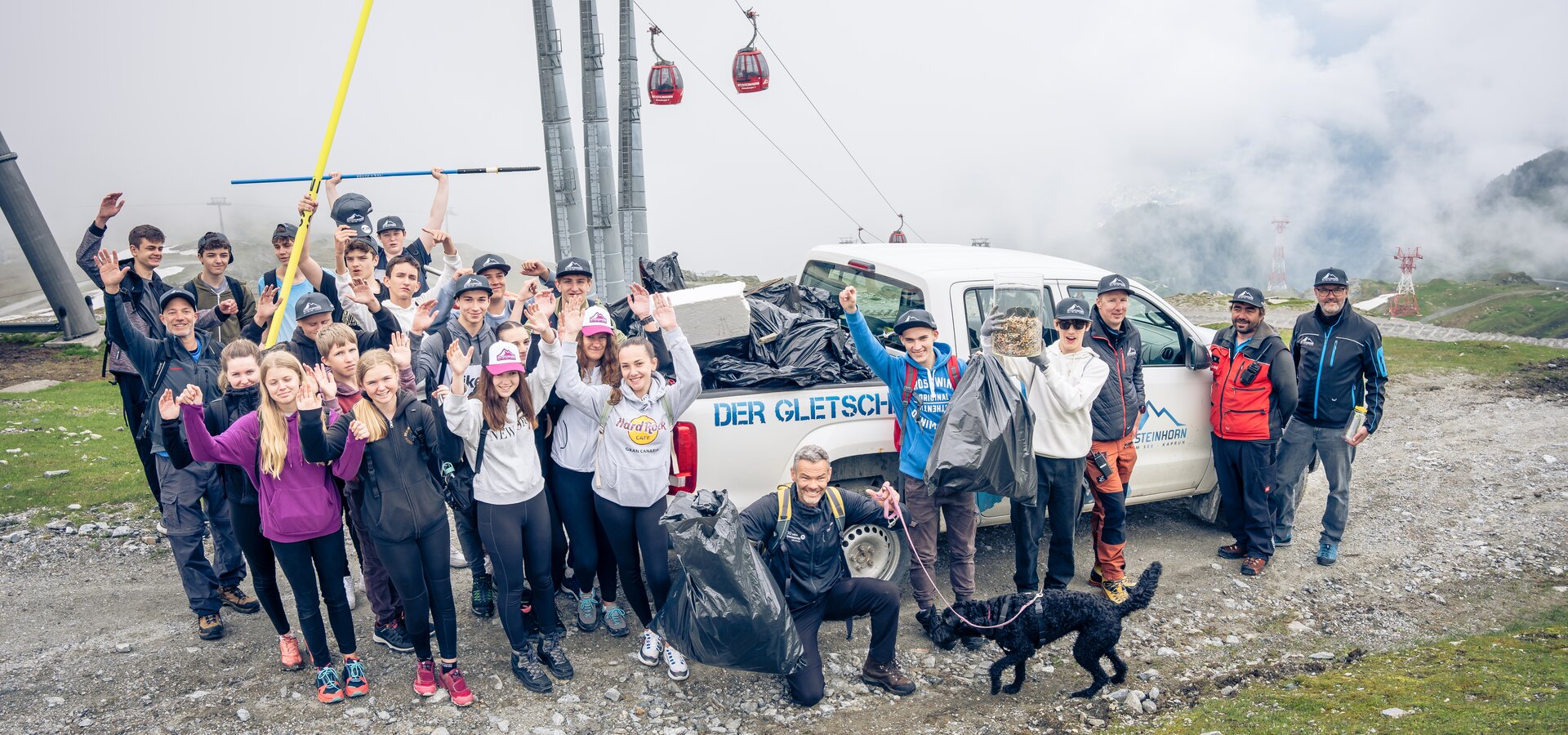 Müllsammelaktion Umweltbaustelle Alpenverein am Kitzsteinhorn | © Edith Danzer